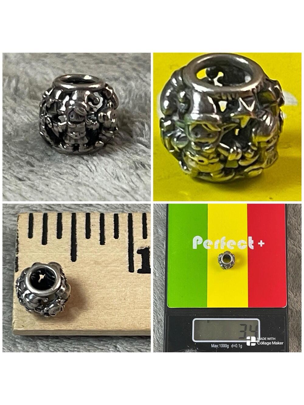 Genuine Pandora Silver Charm "Santa's Elves" Openwork - retired